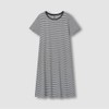JAJU Women's Soft Short-Sleeve Pajama Dress _ Light Charcoal
