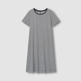 JAJU Women's Soft Short-Sleeve Pajama Dress _ Light Charcoal