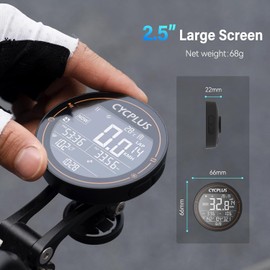 CYCPLUS Fahrradcomputer GPS Fahrradtacho Kabellos, Wasserdicht IPX6 Fahrrad Computer ANT+ Drahtloser Radcomputer, Rennrad Bluetooth 5.0 und Kilometerzähler, kompatible mit Strava, Schwarz