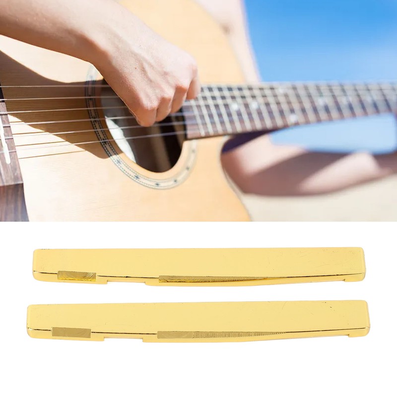 Acoustic Guitar Saddle Bridge Replacement Brass Metal Musical Instrument Accessories