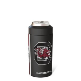 Frost Buddy Universal Can Cooler - Fits all - Stainless Steel Can Cooler for 12 oz & 16 oz Regular or Slim Cans & Bottles - Stainless Steel (South Carolina Gamecocks)