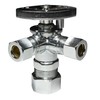 Dual Compression Outlet Angle Stop Valve, Plumbing Fitting, Quarter Turn,