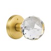 CLCTK Crystal Glass Door Knobs Interior with Lock, Privacy Bathroom