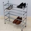 Home Basics Expandable 4 Tier Steel Shoe Rack, Chrome (1)