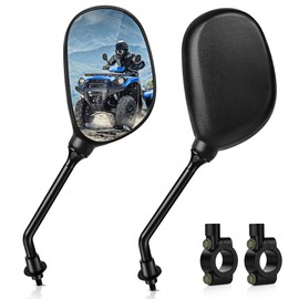 MICTUNING ATV Mirrors - 360 Degrees Adjustable Motorcycle 7/8" Handle Bar Mirrors with 8mm 10mm Threaded Bolt Compatible with Honda Yamaha Motorcycle Scooter Sportsman Dirt Bike and More