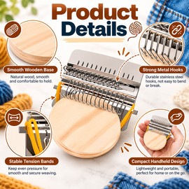 14 / 28-Hook Mini Darning Loom Kit for Clothing Repair
