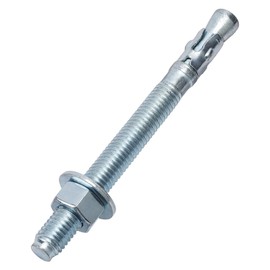 Sieqioor 1/2 x 5-1/2 Inch 3 Pack Inch Standard Fasteners for Heavy Duty Zinc Wedge Anchors for Cement, Concrete, Brick & Masonry