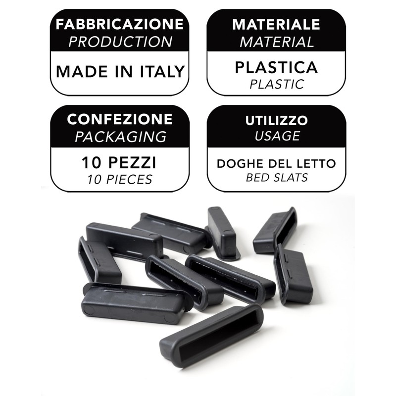 IPEA Plastic Bed Slat Caps - Pack of 10 -