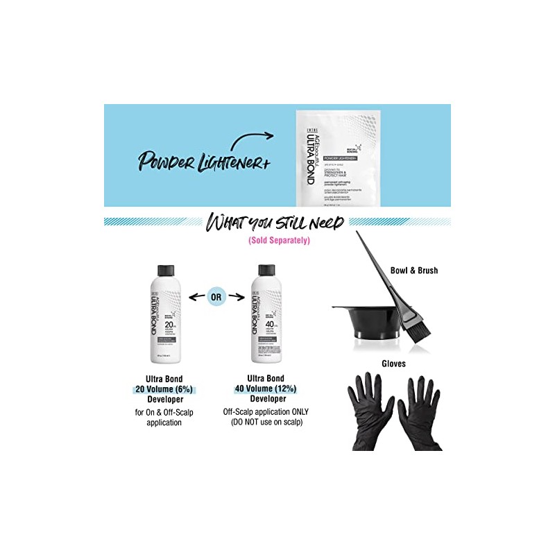 AGEbeautiful Ultra Bond - Paquete de aclarador de polvo permanente,