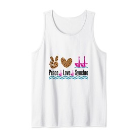 Peace Love Synchro Artist Swimming Synchronized Swimmer Tank Top