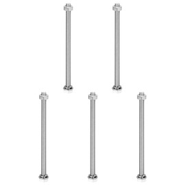 MECCANIXITY M6 x 100mm 304 Stainless Steel Hex Head Screws Bolts, Nuts, Flat & Lock Washers Assortment Kit, Fully Threaded, Bright Finish for Home, Electronic, Machine, 5 Sets
