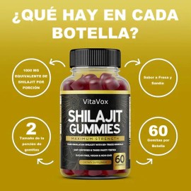 2pc Shilajit Gummies 1000mg Grade With 85+ Energy Usa Made