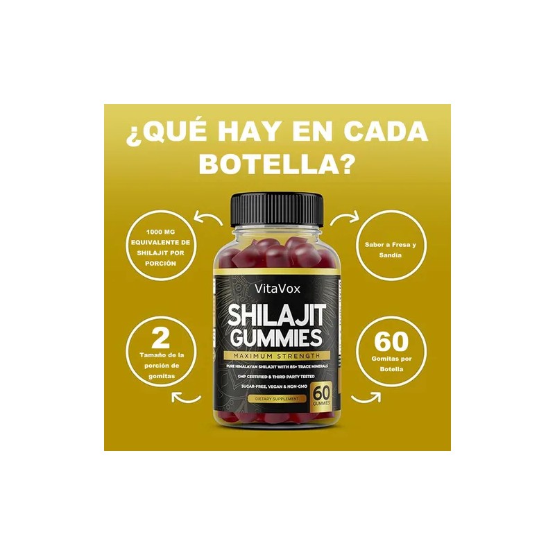 2pc Shilajit Gummies 1000mg Grade With 85+ Energy Usa Made