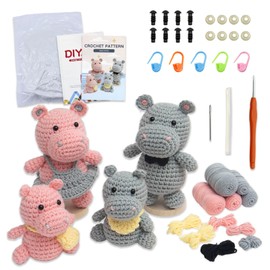 Vlecexs Häkelset für Anfänger, Häkelnadel-Set für Erwachsene Kinder Stricken Set für Geschenk Crochet Kit mit Video Anleitung Häkelnadel Garn DIY Häkel Zubehör Bastelset