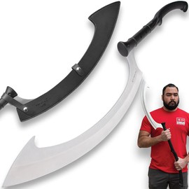 Honshu Khopesh | 19 1/2” 7Cr13 Stainless Steel Blade | Injection Molded Nylon Handle | Egyptian-Style Sword | Premium Leather Cover | 45 18" Overall