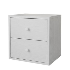 FUSUNBAO Magic DIY Cube Storage Organizer Stackable Cubes for Home Books Clothes Toy-Modular Cubby Storage System-Office Cubical-Bookcase Closet (Pure White-Washed, Drawer Cube)