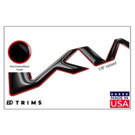 BDTrims Domed 3D Raised Letters Compatible with K5 2022-2024 Front & Rear Sets (Black with Red Outline)