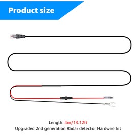 MONDGE Radar Detector Hardwire Kit,Compatible with Escort Valentine One Uniden Beltronics Cobra,with RJ-11 Telephone Style Jack Direct Wire Wiring Kit Multiple Fuse Sizes Power Cord Cable