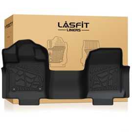 LASFIT Floor Mat for Ford F-150 2015-2026 Regular Cab(Bench Seat, Carpet Floor) All Weather Portector TPE Waterproof Truck Liner for Ford F150 Standard Cab-1st Row Black