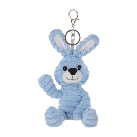 Apricot Lamb Corduroy Bunny Cute Keychain, Soft Stuffed Plush Keychain Toys for Kids’ Backpack, Purse, 5.2 Inches (Blue)