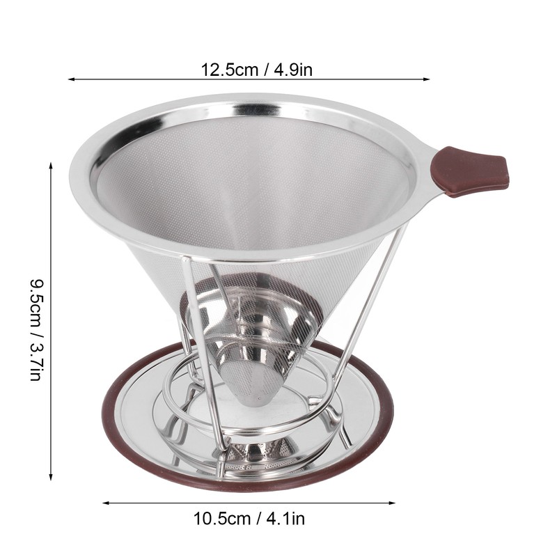 Reusable Coffee Dripper Stainless Steel Silicone Reusable Coffee Filter with