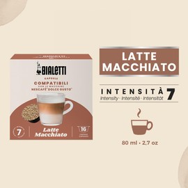 Bialetti - Coffee Dolce Gusto® Compatible Capsules - Coffee with Milk - 16 Capsules
