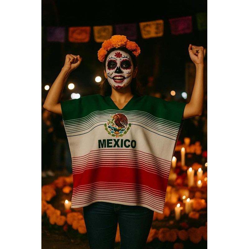 Gamboa Mexican Argentine Colombian Ponchos for Men Sarape Pancho Men