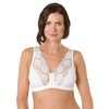 Eden House Ladies Cotton Lace Front Fastening Magic Bra White