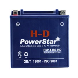PowerStar H-D YTX14-BS ATV Battery Compatible with Honda TRX500FM2 FourTrax Foreman 4x4 with EPS 2014 to 2016