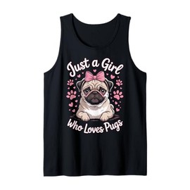 Just A Girl Who Loves Pugs Puppy Owner Animal Welfare Fan Tank Top