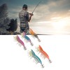 5pcs Wood Shrimp Bait Artificial with Counterweights Double Pileate Hooks
