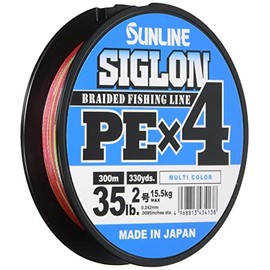 Sunline PEx4 Line Sigron PEx4 300 m 5 Colors, No. 2, 35LB, J