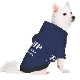 Trump 2024 Save America Again Dog Sweater Winter Pet Dog Hoodie Sweatshirts Warm Soft Dog Clothes Small