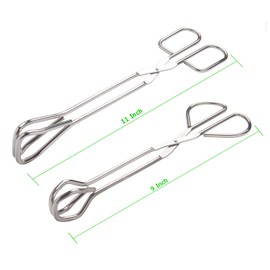 Hiash Food Tongs, Heavy Duty Stainless Steel Kitchen Tongs for BBQ, Barbecue, Cooking, Scissors Tongs 9 Inch & 11 Inch (Set of 2)
