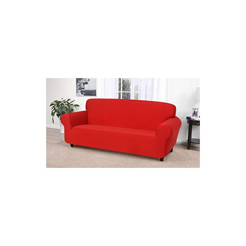 Madison Jersey Sofa Slipcover, Red