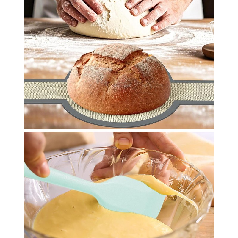 TPZORJX 2 Stück Silikon Backmatte für Dutch Oven,Wiederverwendbare Backmatte Brot