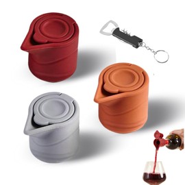 Silicone Wine Bottle Stopper With 3 in 1 Kechain Bottle Opener