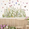 AnyDesign 2 Sheets Spring Butterfly Wildflowers Wall Stickers Farmhouse Wild