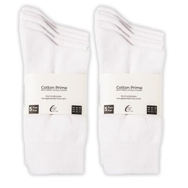 Cotton Prime Basic Socks Men's & Women's Cotton Socks (10 Pairs) Classic Socks with Cotton, Black, White, Anthracite, Blue, Colourful, Sizes: 35-50, 10 pairs of white, 35 - 38