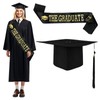 Ajuanbazha Unisex Graduation Cap Set, Adjustable Graduation Cap in Black