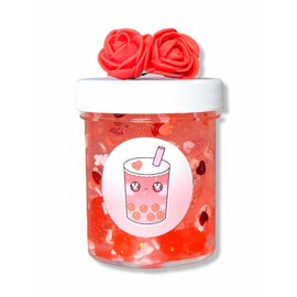 Sweetheart Popping Boba Handmade Scented Clear Slime 4oz - Hoshimi Slimes