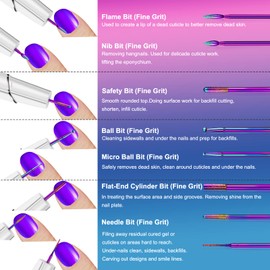 25Pcs Nail Drill Bits Set with Rhinestone Nail Drill Bits Holder, 3/32 Inch Nail Drill Bits for Acrylic Nails, Ceramic Diamond Carbide Cuticle Efile Remover Bits for Home Salon Acrylic Gel Nail