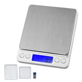 Cooking Scale, Digital Scale, Kitchen Scale, 0.04 oz (0.1 g) Units, Electronic Scale, Precision Electronic Scale, Electronic Balance, 0.04 - 6.6 lbs (0.1 g) to 3.0 kg, Compact, Measurable Tare