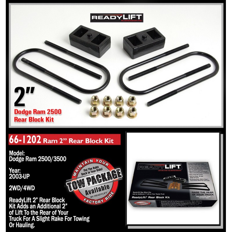 ReadyLift 66-1202 Dodge Ram 2.0" REAR LIFT BLOCK KIT