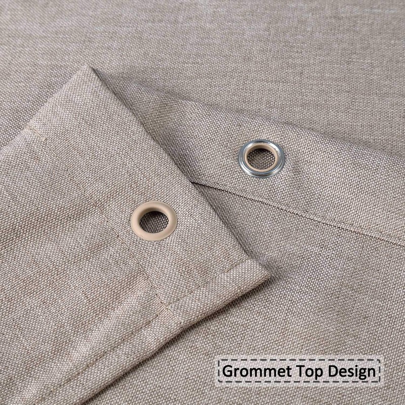 Flax linen like 240 GSM heavy stable shower curtain for
