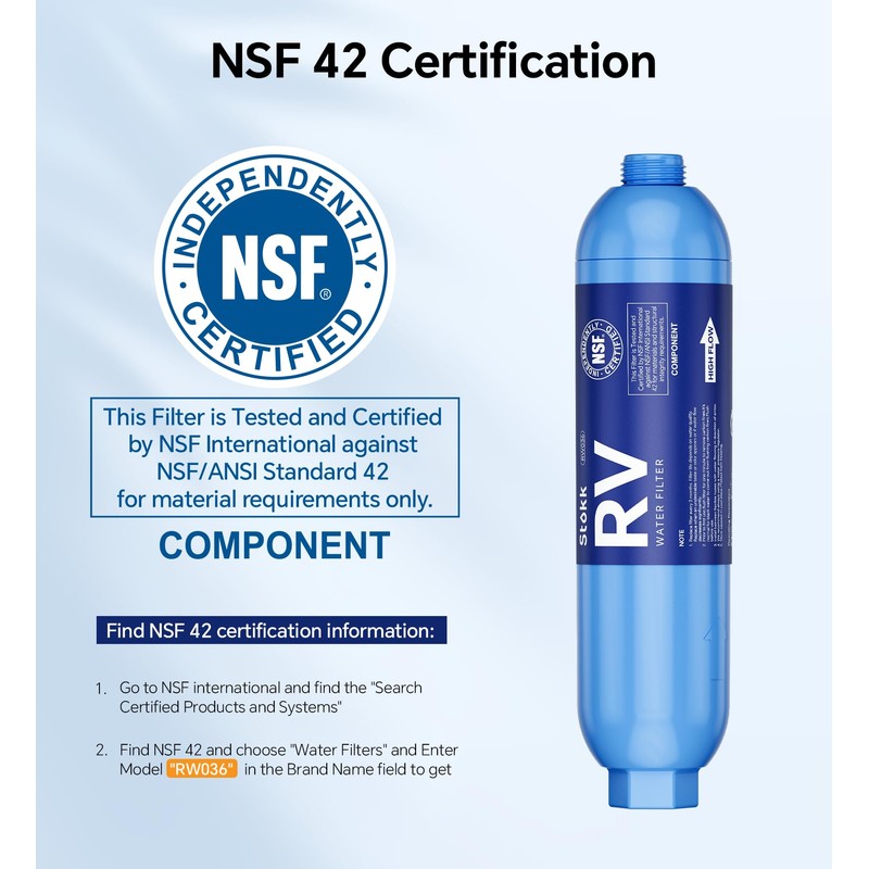 Stokk RV Water Filter, NSF Certified, RV Inline Water Hose