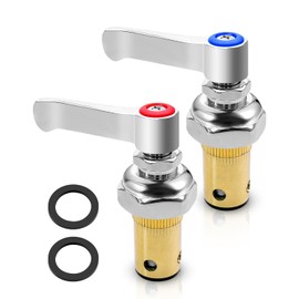 Handle Stem Assembly Fits for T&S brass Faucets, Blue Cold and Red Hot Side Spindle Assembly Valve Replacement Part Replaces 002713-40 002714-40