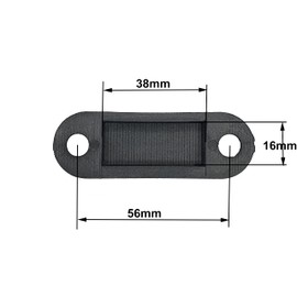 Door Latch Keep Strike Dust Box Black Plastic Small 75mm