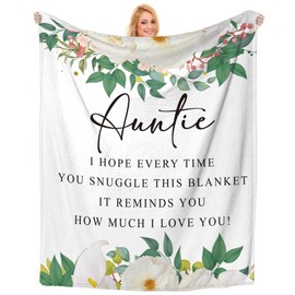 Gifts for Auntie - Fleece Blanket Auntie Gifts from Nephew Nieces - Delicate Auntie Christmas Birthday Gifts, Best Special Auntie Gifts for Her Women - Soft Throw Blanket 50 X 60 Inch