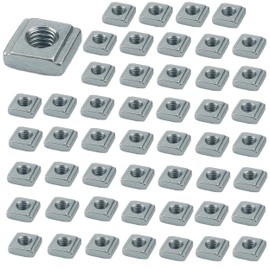 50x Nutensteine Nut 6 mit M5 Gewinde – kompatibel mit Aluprofil 20x20 (Typ B) – T-Nutensteine für B-Typ Aluminiumprofile 20 Serie – Nutmutter aus Kohlenstoffstahl – einfache Montage